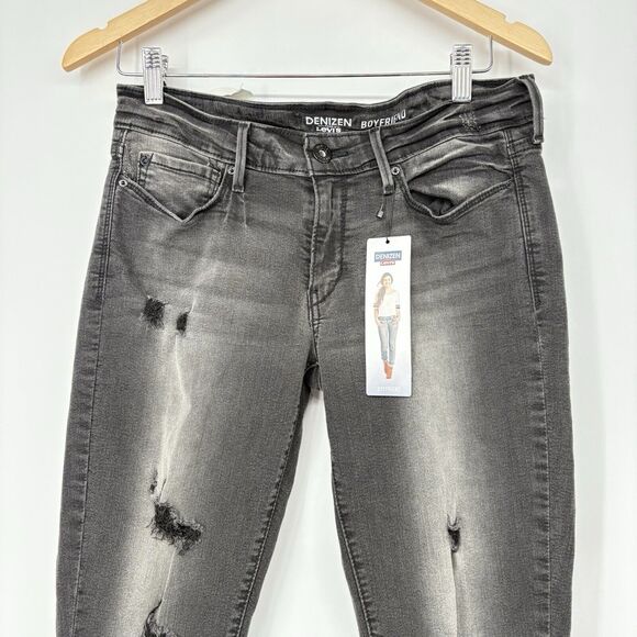DENIZEN® from Levi's Junior's Mid-Rise Slim Boyfriend Jeans Black Size 9‎ - Picture 4 of 14